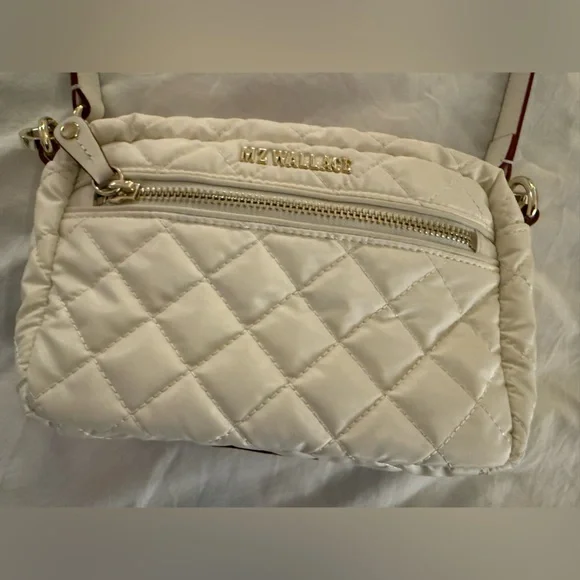 MZ Wallace Oyster Shell White Quilted Crossbody Bag - Picture 2 of 3